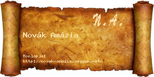 Novák Amázia névjegykártya
